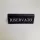 RISERVATO table sign, black faux leather, white print, small