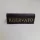 RISERVATO table sign, dark brown faux leather, gold print, small