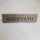 RISERVATO table sign, gold faux leather, brown print, large