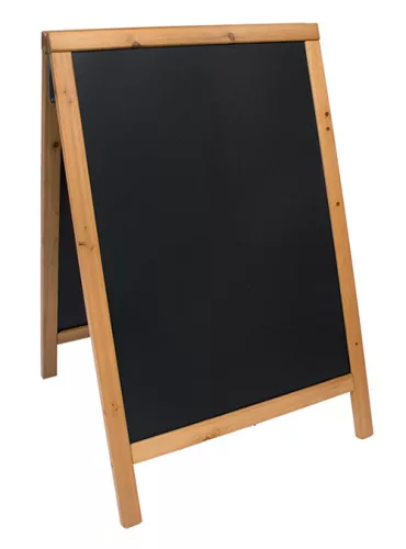 Securit Duplo utcai krétatábla, lakkozott tölgy, 55×85 CM
