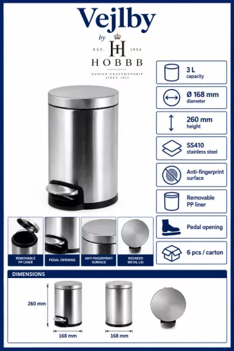 HOBBB Vejlby bathroom waste bin