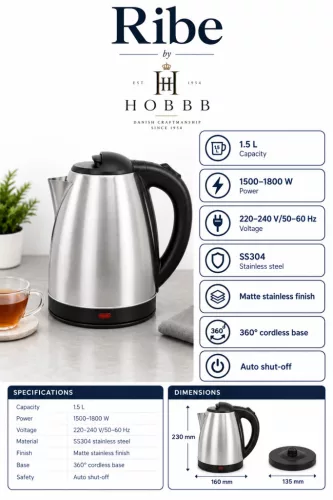 HOBBB Ribe kettle, 1.5 l