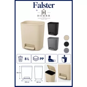 HOBBB Falster bathroom waste bin, 8.0 l