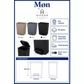 HOBBB Møn guest room waste bin, 14 l