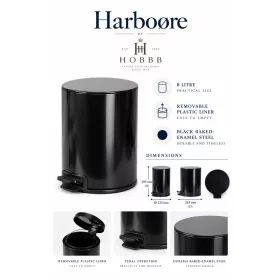 HOBBB Harboøre bathroom waste bin, 8.0 l