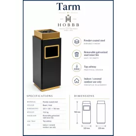 HOBBB Tarm free-standing communal area waste bin