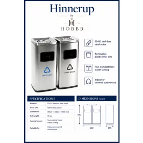 HOBBB Hinnerup free-standing communal area waste bin