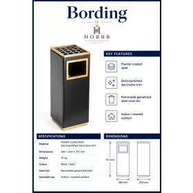 HOBBB Bording free-standing communal area waste bin