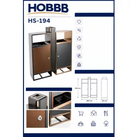   HOBBB Videbæk free-standing communal area waste bin, rose gold
