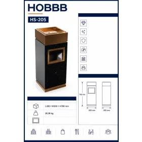   HOBBB Egtved free-standing communal area waste bin, rose gold