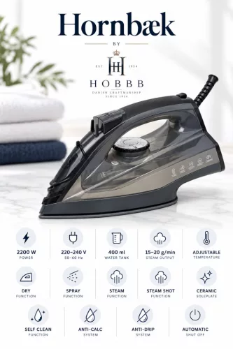 HOBBB Hornbæk steam iron, 0.4 l