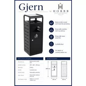 HOBBB Gjern free-standing communal area waste bin
