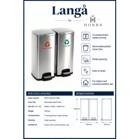 HOBBB Langå free-standing communal area waste bin