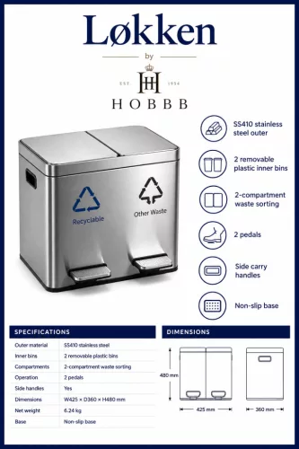 HOBBB Løkken communal area waste bin