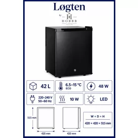 HOBBB Løgten minibar fridge, 42 l
