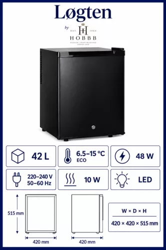 HOBBB Løgten minibar fridge, 42 l