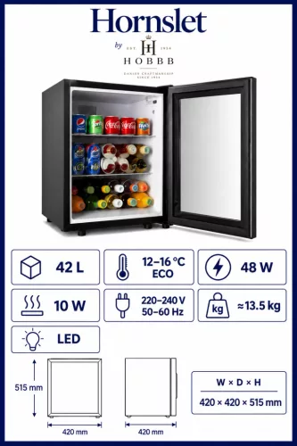 HOBBB Hornslet minibar fridge, 42 l