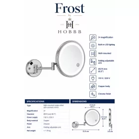 Wall mounted cosmetic mirror