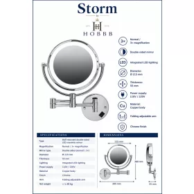 HOBBB Storm wall-mounted cosmetic mirror
