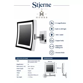 HOBBB Stjerne wall-mounted cosmetic mirror