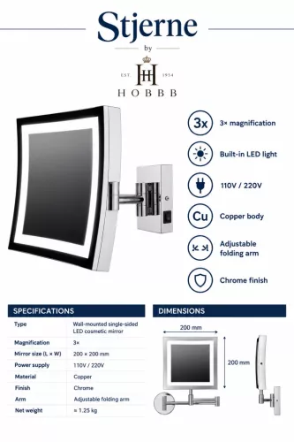 HOBBB Stjerne wall-mounted cosmetic mirror