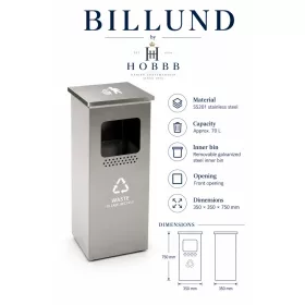 HOBBB Billund free-standing communal area waste bin