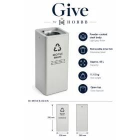 HOBBB Give free-standing communal area waste bin