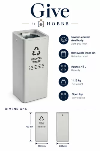 HOBBB Give free-standing communal area waste bin