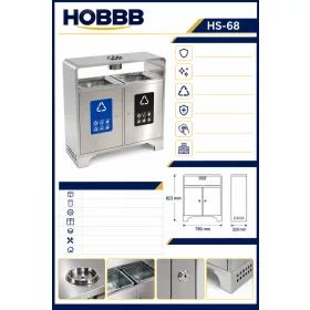 HOBBB Ikast free-standing communal area waste bin