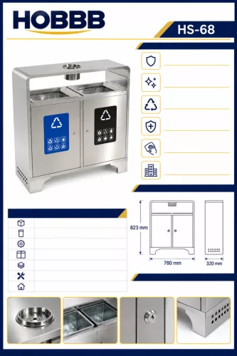 HOBBB Ikast free-standing communal area waste bin