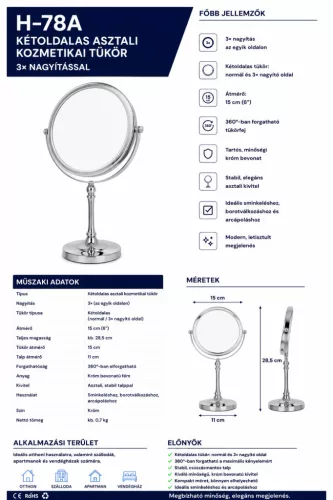 Tabletop Cosmetic mirror