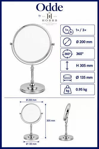 HOBBB Odde tabletop cosmetic mirror