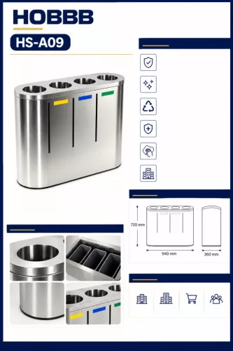 HOBBB Bjerringbro free-standing communal area waste bin