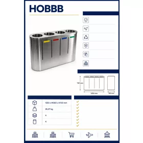 HOBBB Kjellerup free-standing communal area waste bin