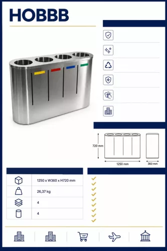 HOBBB Kjellerup free-standing communal area waste bin