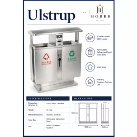 HOBBB Ulstrup free-standing communal area waste bin