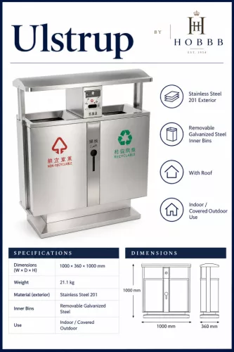 HOBBB Ulstrup free-standing communal area waste bin