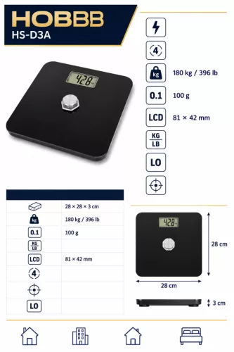 HOBBB Bakke digital bathroom scales