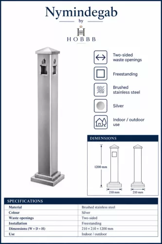 HOBBB Nymindegab free-standing communal area waste bin