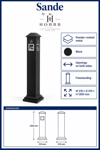 HOBBB Sande free-standing communal area waste bin