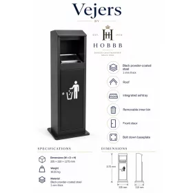 HOBBB Vejers free-standing communal area waste bin