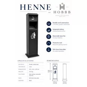 HOBBB Henne free-standing communal area waste bin