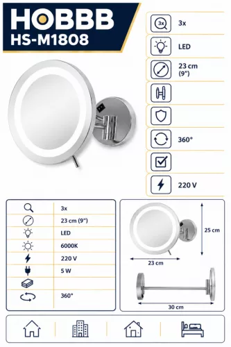 HOBBB Vig wall-mounted cosmetic mirror