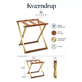 HOBBB Kværndrup folding luggage rack, titanium gold