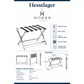 HOBBB Hesselager folding luggage rack, silver