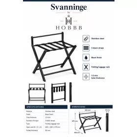 HOBBB Svanninge folding luggage rack, black