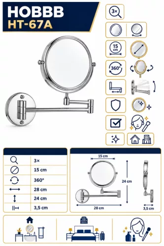 HOBBB Klit wall-mounted cosmetic mirror