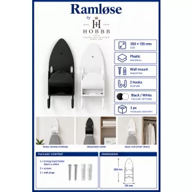 HOBBB Ramløse ironing board holder, black