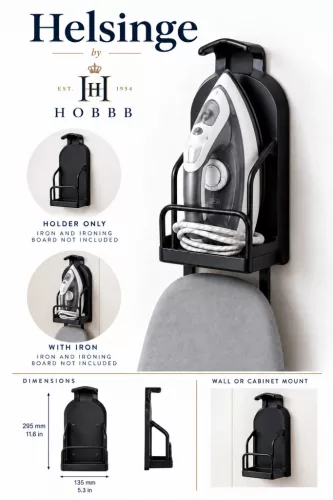 HOBBB Helsinge ironing board holder, black