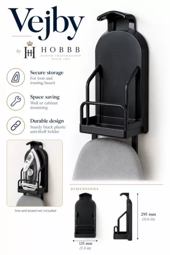 HOBBB Vejby ironing board holder, black